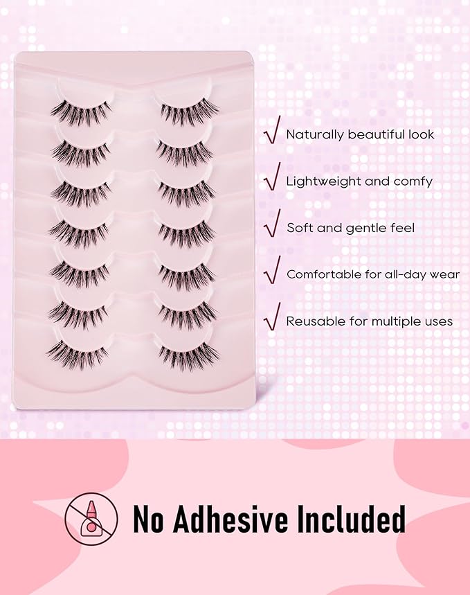 Frihappy Half Lashes Natural Wispy Half Eyelashes Cat Eye Corner Lashes HA-5
