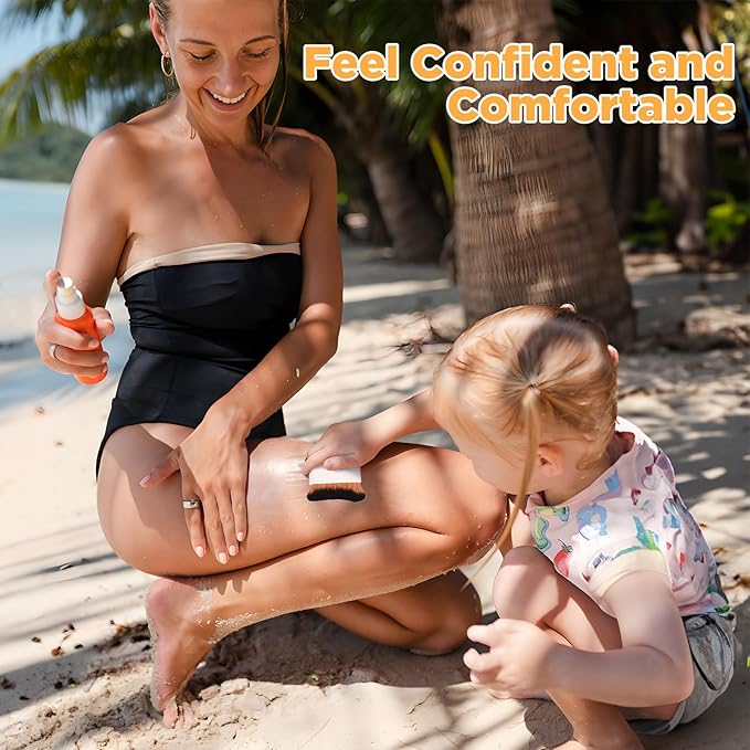 Self Tanner Brush,Large Self Tanning for Self Tan,Kabuki for Body,Body Makeup Brush for Flawless Leg Makeup,Bronzer Shimmer Glow Blend Brush,Sunless Tanner Makeup Body Brushes Vegan (Pink White)