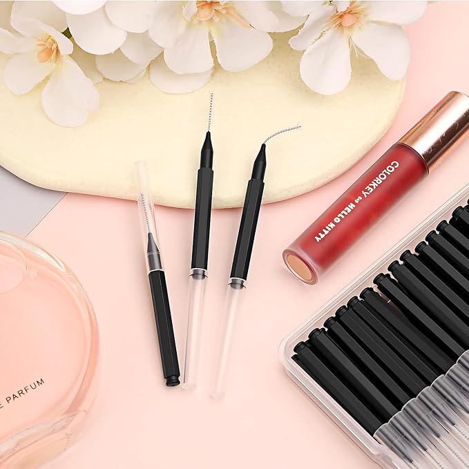 120PCs Micro Eyebrow Spoolies & Laminator Brush Set with Cap, Eyelash Comb, Interdental Brushes, Lash Filler & Eyebrow Lift Tint Tools