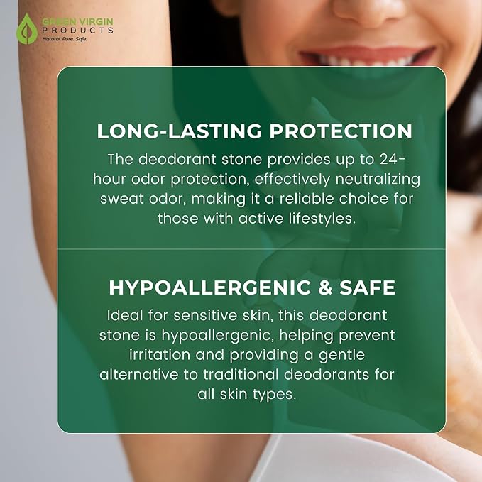| 100% Pure Deodorant Stone | All Natural Mineral Salts Deodorant Stone
