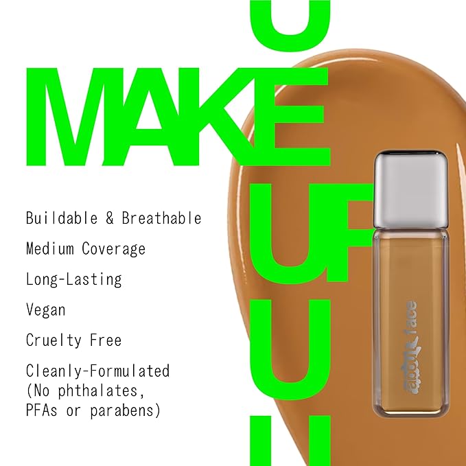 about-face THE PERFORMER Skin-Focused Foundation MD2Olive – Medium Coverage, Long-Wear, Breathable & Buildable Base – Clean, Vegan, Hydrating Formula with Blue Agave & Chlorella – 1.08oz