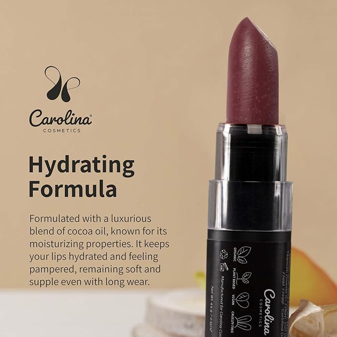 Plant-Based Moisturizing Lipstick - Destiny Shade 0.15oz- Hydrating with Cocoa Oil, Gluten-Free, Vegan, Non-GMO, Paraben-Free - Lightweight Cream Texture