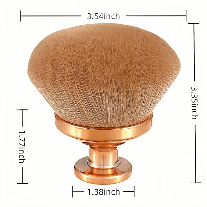 NUANJUYUExtra Large Kabuki Brush - 90mm Wide Head for Flawless Face & Body Makeup, Self Tanner, Sunscreen. Even Application with Liquids/Creams. Wet & Dry Use - Gold