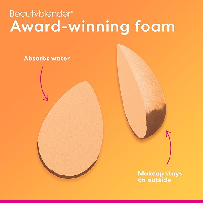Beautyblender® | Beam Color Changing Beauty Blender Makeup Sponge, Super-Soft Foam Easily Blends Foundations & Creams, Made in USA, Reusable, Washable, Streak Free Application, Heat Activated