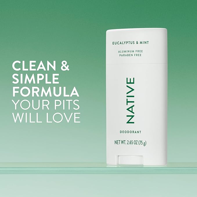 Native Deodorant | Natural Deodorant for Men, Aluminum Free with Baking Soda, Coconut Oil and Shea Butter | Eucalyptus & Mint