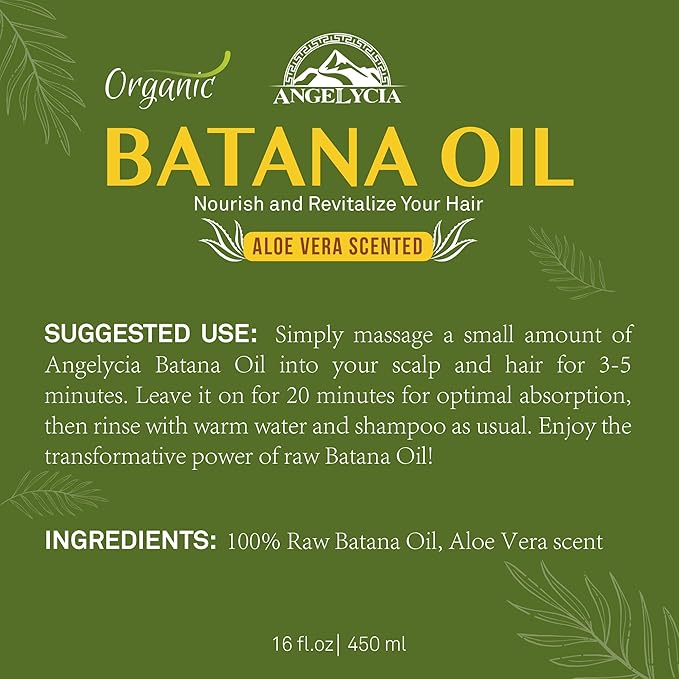 ANGELYCIA Raw Batana Oil for Hair Growth & Scalp Stimulator – 100% Pure Hair Oil from Honduras – Dr. Sebi Organic Paste – Natural Hair Growth Products for Thicker Edges, Breakage & Split Ends