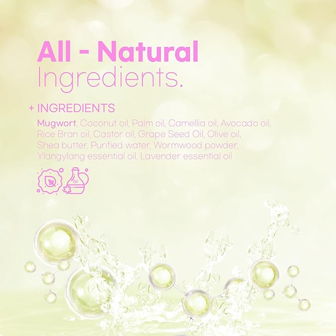 Mugwort Soap Bar – Korean Herbal Cleanser with Vitamins A & C – Moisturizing & Antioxidant Formula for Face & Body – 3.5 oz