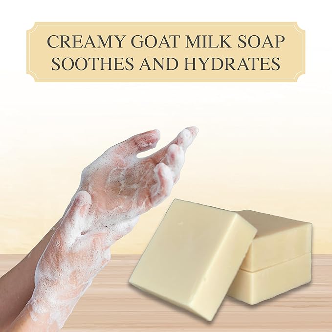 DR. WALLY'S SOAPS Handcrafted Goatmilk Soap with Shea Butter - unscented - cold Process, all natural, 5oz Each, Made in USA, set of (3)