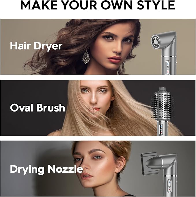 Hair Dryer Brush Volumizer 3 in 1 Hot Air Styler for Women: High-Speed Blow Dry Brush for Volume, Straightening and Fast Drying