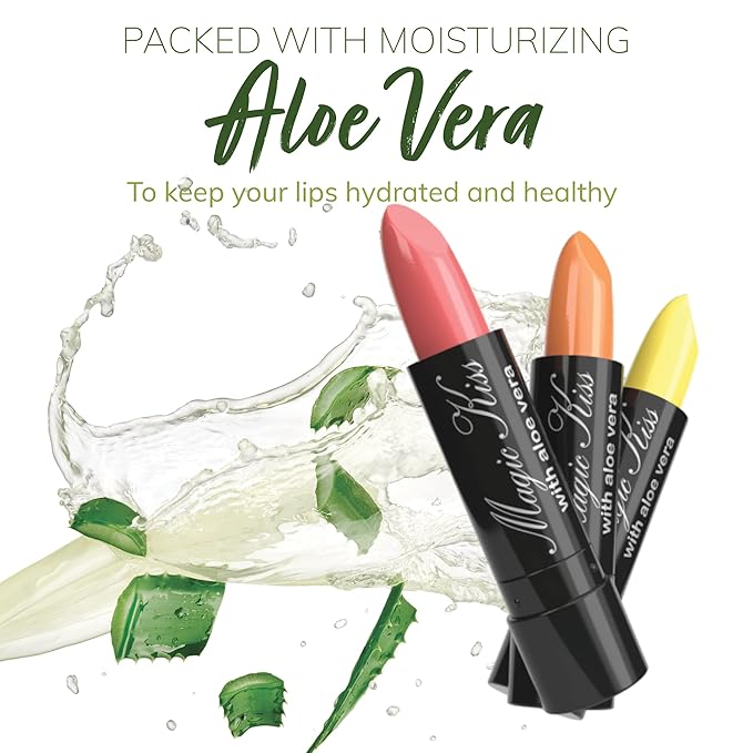 Magic Kiss Color Changing Matte Lipstick set, Long Lasting Nutritious Lips Moisturizer Magic Temperature Color Change Lip Balm with Aloe Vera PH Lipstick MADE IN USA (2 Pack - Gold & Purple)