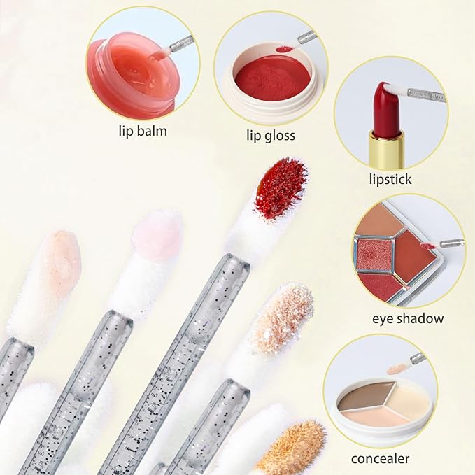 Unaone Lip Wands - 100PCS Disposable Lip Brushes for Lipstick, Lip Balms, Lip Gloss, Lip Scrubs and Concealer, Perfect Makeup Applicators Tool
