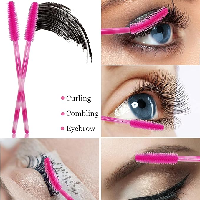 BIHRTC 100PCS Mascara Wands Disposable Lip Applicators liner Brushes Makeup Tools Eyeliner Brushes Mascara Wands Lipstick Applicators Lip Brushes for Women Girls Salon Beauty Cosmetic Make Up Tool