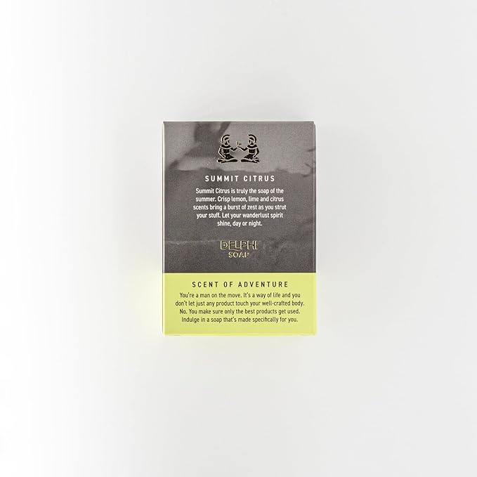 DELPHI Soap Men's Natural 5 oz Moisturizing Bar Soap Made from Natural Oils - Mountain Man 3 pack - Exfoliating - Mountain Ascent, Summit Citrus and new Horizons 3 Bundle
