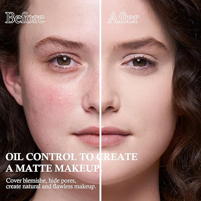 Boobeen 2 Layers Setting Powder - Matte Finishing Face Powder Compact - Light Shade Flawless Lightweight