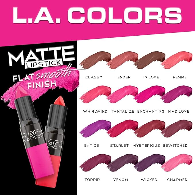 L.A. COLORS Matte Lipstick, Torrid CML473