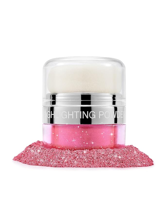 Glitter Air Cushion Highlighter Powder - 3D Contour & Brighten Face, Eyes, Body, Hair | Pearlescent Patting Powder Create a Shimmering Look | Easy-Use & Perfect for Daily & Special Occasions