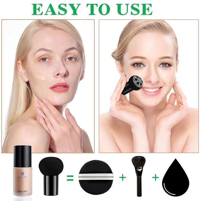 Mushroom Head Air Cushion CC Cream BB Cream Cushion Foundation Moisturizing Full Coverage Foundation Concealer Lasting Foundation Makeup Tone Makeup Base Primer（Natural）A