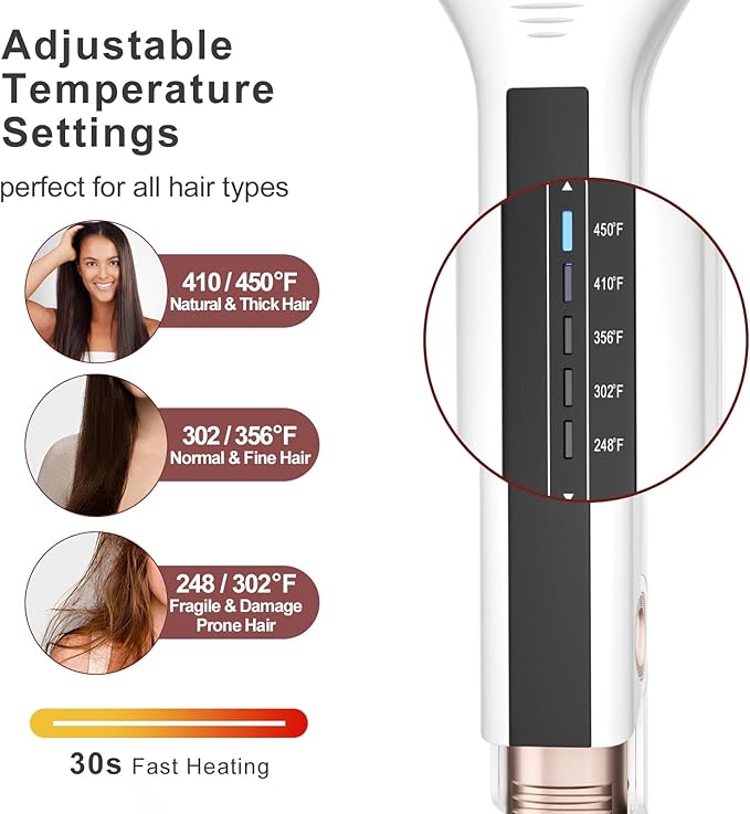 K&K 2.25 Inch Flat Iron Hair Straightener, Professional Extra Wide Hair Straighteners for Therapy Keratin, 3D Floating Ceramic Tourmaline Coating Plate Irons for Thick Hair, Damage and Frizz