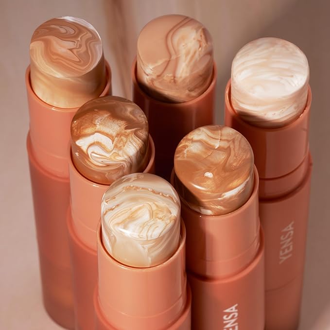 YENSA Super Serum Silk Tinted Foundation Stick - Full Coverage Skin Tint Stick Foundation - Enriched with Vitamin C, Bakuchiol & Ferulic Acid to Brighten & Even Skin Tone - Deep 1 (0.35 oz)