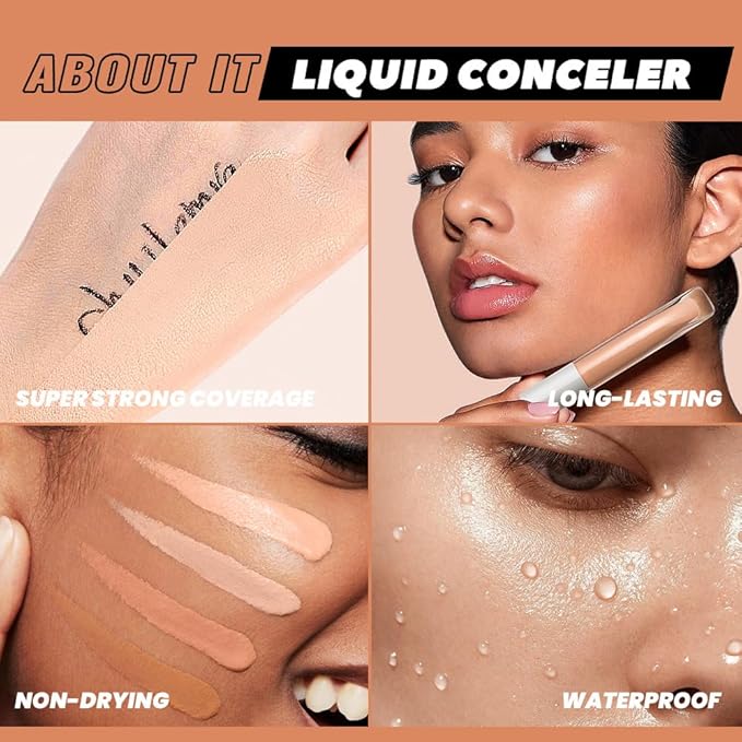 Kaely Liquid Concealer for Older Women, Under Eye Brightener Full Coverage Concealer for Dark Circles, Foundation Face Makeup Lightweight Waterproof, Color Corrector de ojeras, 06 Medium Tan