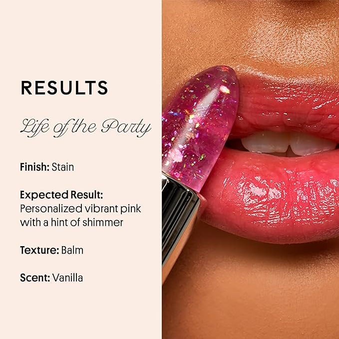 Winky Lux Lavender Glitter Confetti Balm - Hydrating ph Lip Balm, Natural Pink Tint with pH Color Changing, Moisturize & Soften Lips While Leaving Sheer Pink Tint, with Vanilla Scent