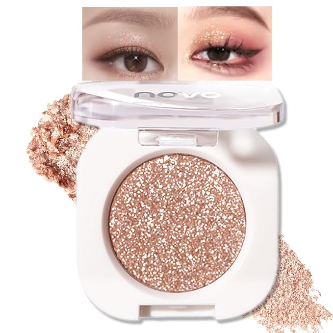 Ultra-Fine Pressed Pigment Single Eyeshadow – Lightweight, Highly Blendable Formula Rose Gold Radiance Eye Shadow, 12 Rich Matte/Shimmer Shades for Makeup, Vegan & Cruelty-Free (#09 Moonstone)