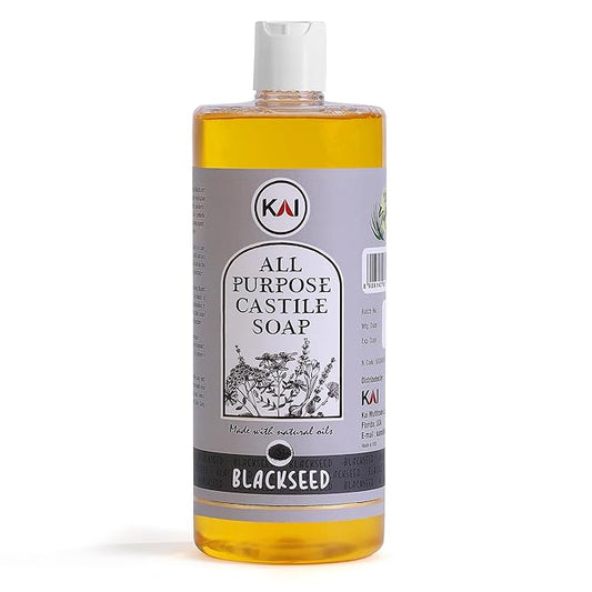 Black Seed Liquid Castile Soap; Concentrated and All-Purpose; Use for All Natural Body Wash, Face Cleanser, Hair Shampoo, Hands, Dishes, Laundry, Floors, and Pets; 32 Ounce (1 Pack)