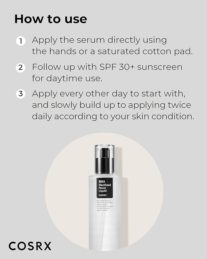 COSRX Niacinamide 2% + BHA 4% Blackhead Exfoliant Toner 3.38 fl.oz / 100ml, Korean Toner, Blackhead Remover, Pore Minimizer for Enlarged Pores, for All Skin Types, Korean Skin Care, Stocking Stuffers