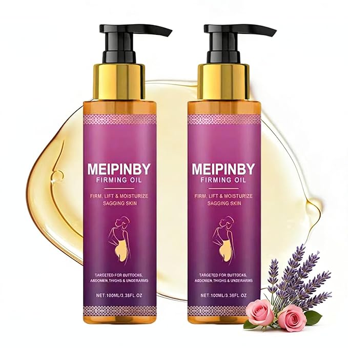 2 PCS Body Firming Oil - Fast-Absorbing Hydration to Tighten & Firm Arms, Chest, Thighs - Enriched with Vitamin E, Rosehip, Almond Oils - Post-Shower Treatment for Women 2x100ml