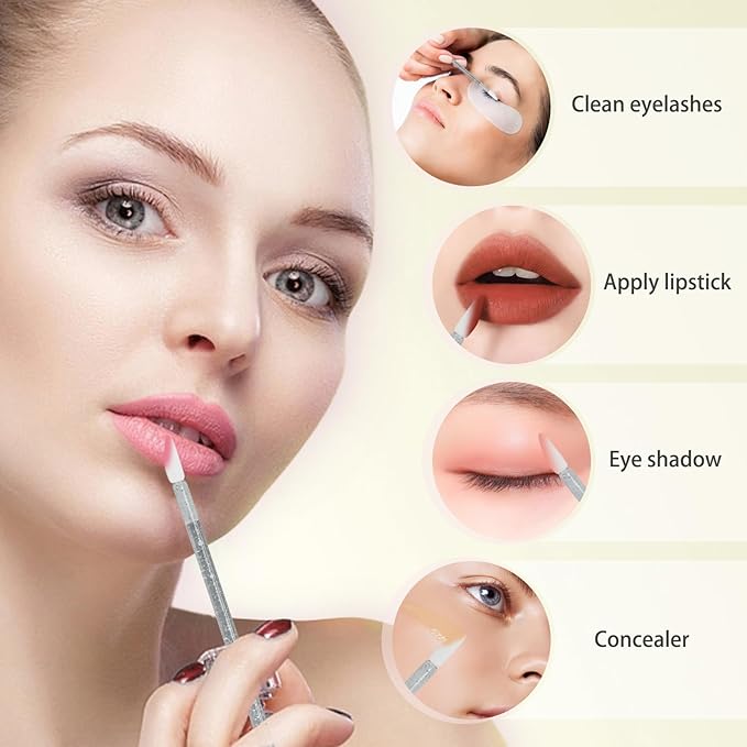 Unaone Lip Wands - 100PCS Disposable Lip Brushes for Lipstick, Lip Balms, Lip Gloss, Lip Scrubs and Concealer, Perfect Makeup Applicators Tool