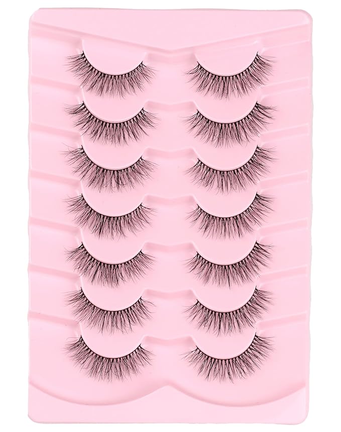 Onlyall Lashes Wispy False Eyelashes Mink Lashes Natural Look Eyelashes Wispy Fake Eyelashes Natural Lashes Fake Eye Lashes 12mm Lashes D23