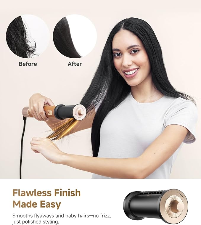 DREAME AirStyle Pro 7-in-1 Hair Styler & High Speed Dryer | Snap-on Attachments for Curling, Smoothing, Volumizing | Fast Drying, Frizz Control, Cool Shot | Luxury Leather Package