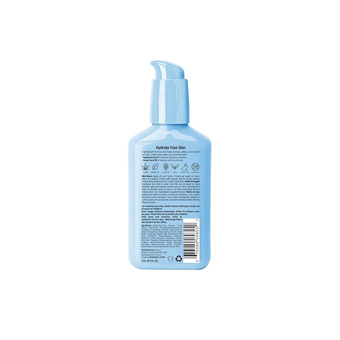 Hempz Travel-Size Body Serum, Beauty Actives Ocean Breeze with Hyaluronic Acid, Lightweight, aftersun care, vacation essential, TSA approved, 2.25 oz