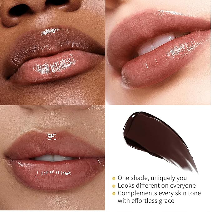 2PCS Honey Lipstick Tinted Lip Balm-Sheer Hydrating Lipstick for All Skin Tones-Moisturizing Lip Color, Nourishing Lip Balm with a Hint of Natural Black Cherry Tint (Black & Pink)