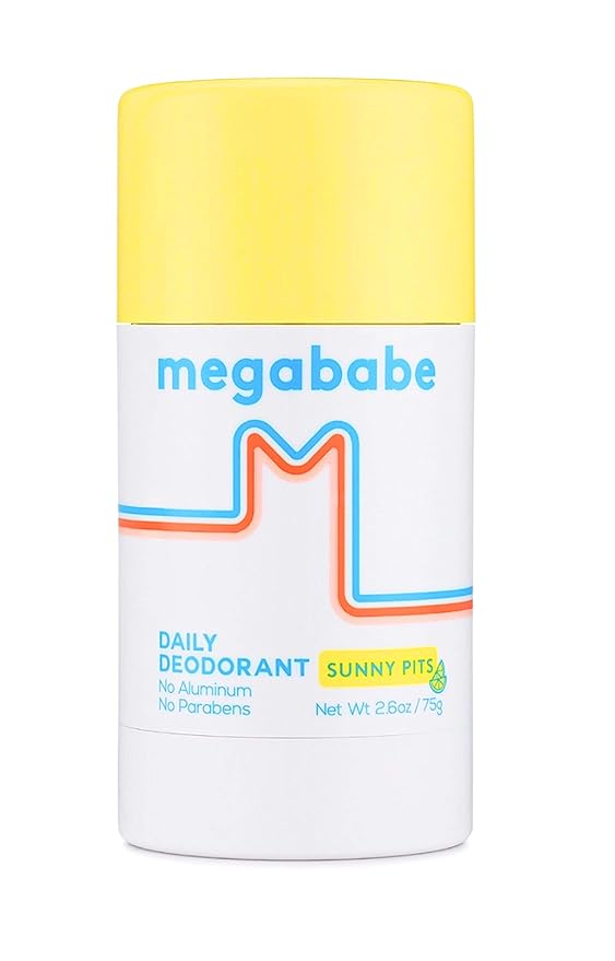 Megababe Daily Deodorant - Sunny Pits | Aluminum-Free, Clear & Clean | 2.6 oz