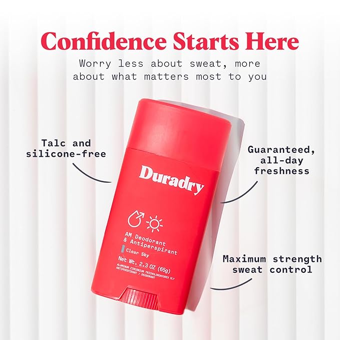 Duradry Clinical-Strength Antiperspirant Deodorant for Women and Men - Clean formula with Natural Ingredients, Odor, and Excessive Sweat protection for Armpits - Barca (Sweetwater+sea salt),3-pack