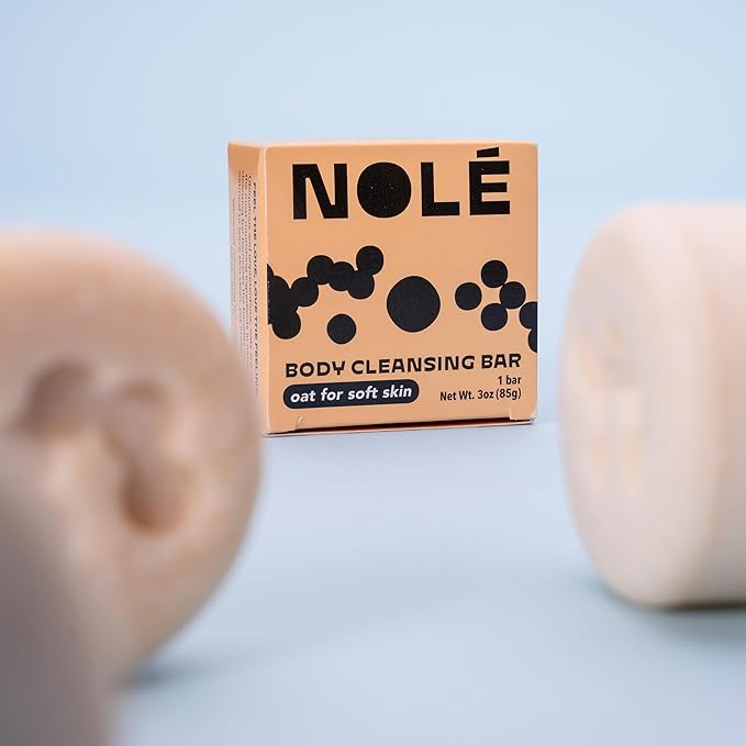 NOLE CARE Premium Oatmeal Body Wash Bar for Softer, Fresher Skin - Cleansing, Deep Hydration, Light Exfoliate, PH Balanced, With Sweet Almond Oil & Batana Oil - Compostable & Vegan, 3 oz