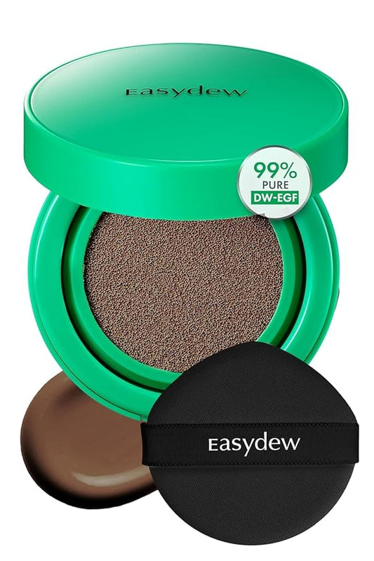 Easydew Mela B Toning Ampoule Cushion - 2-in-1 Korean Skin Care & Face Beauty Makeup - Age-Defying Full Coverage Cushion Foundation with Niacinamide & Hyaluron-Vital C 0.45 oz (#41 Chestnut)