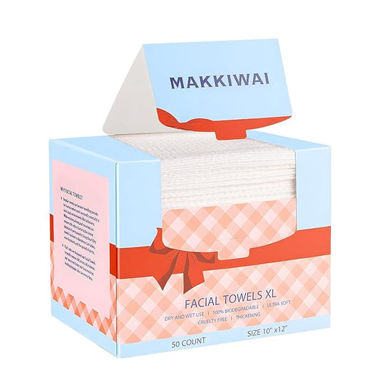 Face Towels Skin Club,1 Pack 100 Ct makeup remover wipes, 10"×12" Disposable eyelid wipes XL, Ultra Soft Makeup Remover Dry Wipes, Facial Towel