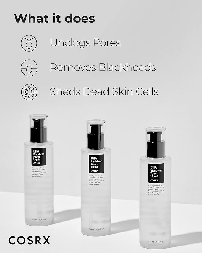 COSRX Niacinamide 2% + BHA 4% Blackhead Exfoliant Toner 3.38 fl.oz / 100ml, Korean Toner, Blackhead Remover, Pore Minimizer for Enlarged Pores, for All Skin Types, Korean Skin Care, Stocking Stuffers