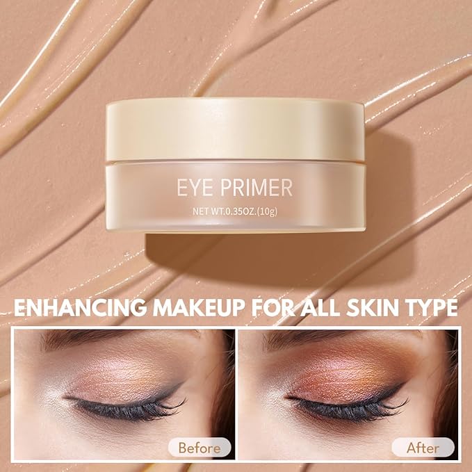 Eyeshadow Primer Base Long-Lasting Cream Eye Makeup Primer Matte, Waterproof Eye Base for Vibrant, Eyeshadow Concealer For All Skin Type, 0.35oz/count, Tan with Medium Coverage