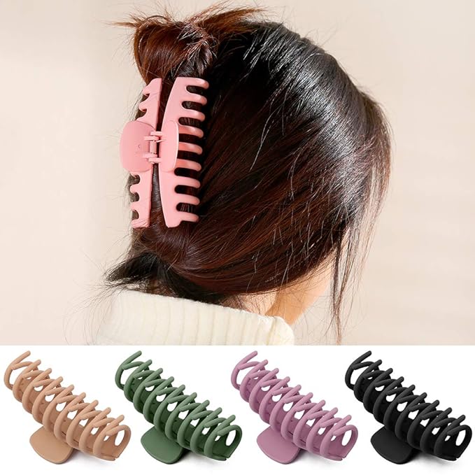 8 Pcs Hair Clips Large Claw Hair Clips for Thick Hair No Slip, Strong Hold Big Hair Claw Banana Hair Claw Clips for Women and Girls Hair Accessories Gifts