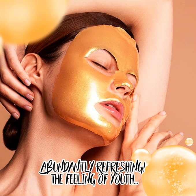 24K Collagen Facial Mask (15 PCS) Anti Wrinkle, Firm Skin & Hydrating Skin Anti Aging, Puffiness, Mask for Revitalizing