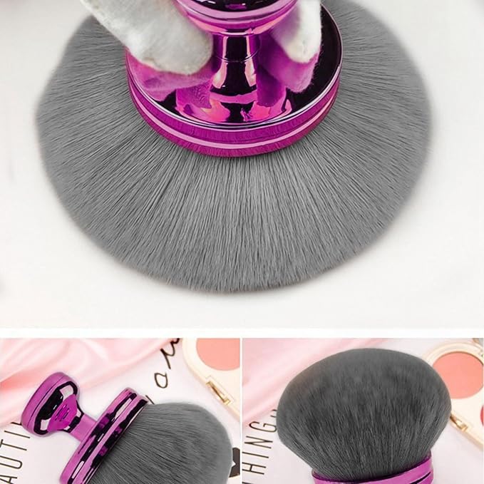 FUNAN Extra Large Body Makeup Brush For Self Tanner, Bronzer Blend &Self Tan Back Applicator, 75mm Wide-headed Kabuki Brush, Mushroom type Face Neck Body Leg Tanning Makeup purple