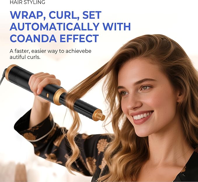 Blow Dryer Brush 5 in 1, Negative Ion Hair Dryer Brush Set Upgrade Hot Air Brush Air Styler Curling Wrap Air Curler, Curling Iron Hair Styling Tools As A Gift for Straight/Curl/Drying/Smoothing