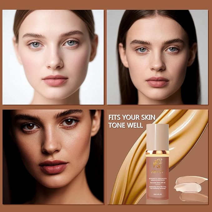 4-in-1 Foundation | Neutral-Tone Concealer |Hydrating Full Coverage Foundation | Color Balancer & Imperfection - Medium Natural for Normal Skinned People 1 Fl Oz (Tan #3)