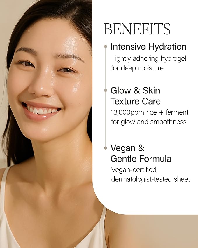 About Me Rice Makgeolli Gel Mask – Korean Gyeongbokgung Rice Powder Hydrogel Face Mask for All Skin Types – Traditional Fermentation with Galactomyces & Niacinamide – Korean Skin Care – 5 Sheet