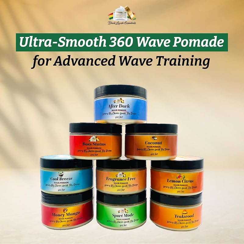 Ultra-Smooth 360 Wave Pomade, 4oz Coconut Hair Butter, Strong Hold Non-Greasy Hair Styling Cream for Deep Waves, Shea and Mango Butter Natural (Coconut 360 Pomade, 4oz)