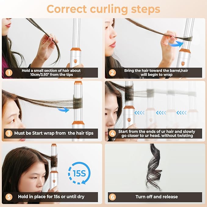 6 in 1 Hair Dryer Brush, Blow Dryer Brushies Ionic Hair Dryer, Oval Hot Air Brush, Hair Curler Straightener Magic Styler Autowrap Air Styler.
