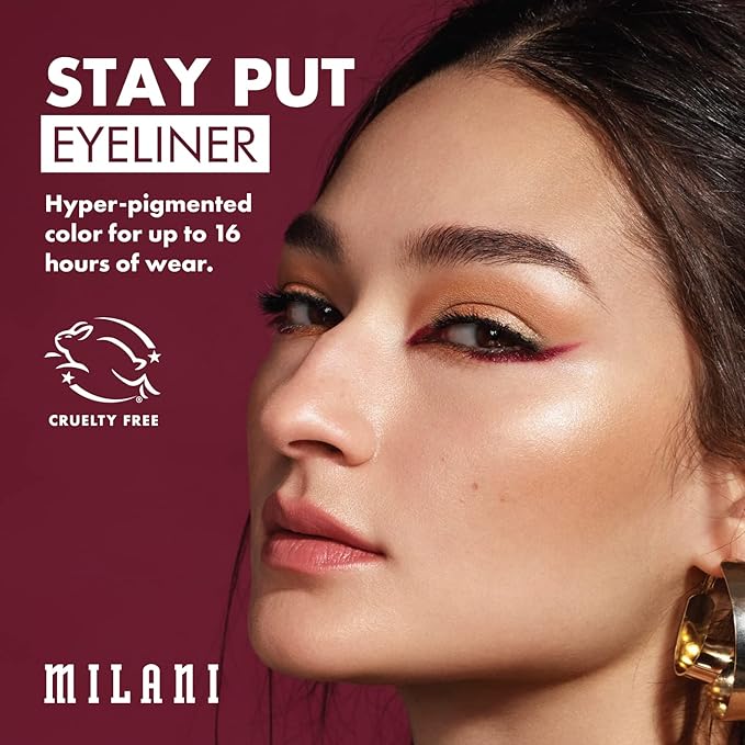 Milani Stay Put Eyeliner - Goal Digger (0.01 Ounce) Cruelty-Free Self-Sharpening Eye Pencil with Built-In Smudger - Line & Define Eyes with High Pigment Shades for Long-Lasting Wear